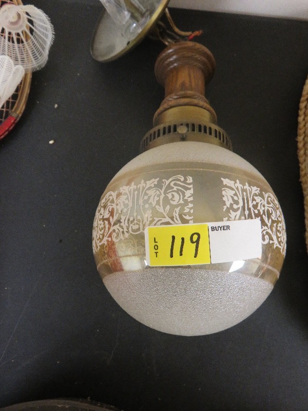 lot 119 image: Vintage Hanging Globe Light