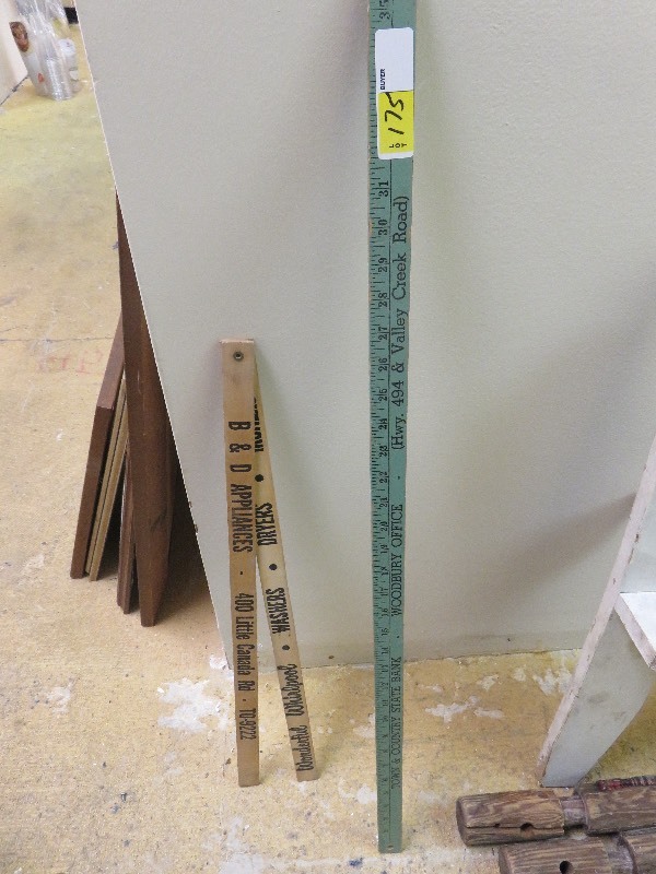 lot 175 image: 2 Vintage Yard Sticks