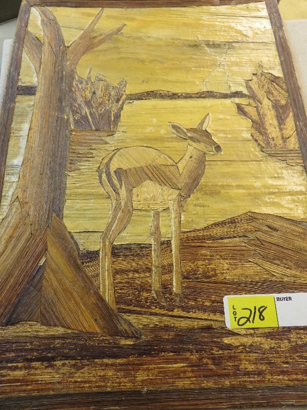 lot 218 image: Wood Deer Wall Hanging
