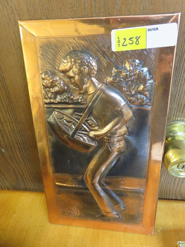 lot 258 image: Hand Made Copper wall hanging