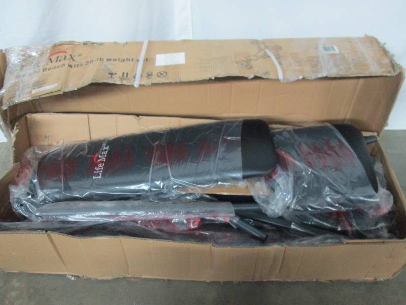 lot 8 image: Lifemax Weight Bench Set