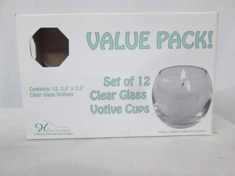 lot 69 image: Box of Clear Glass Votive Cups