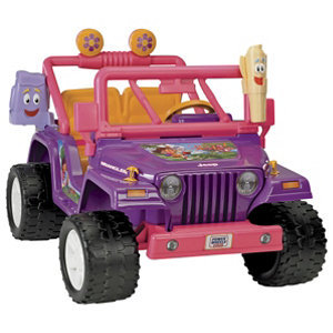 lot 4 image: Fisher-Price Power Wheels 12V Dora Jeep Wrangler