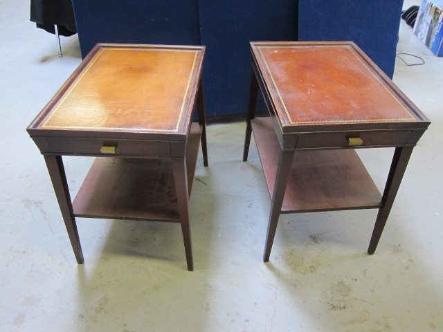 Leather Topped End Tables
