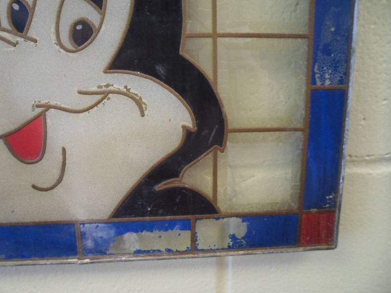 lot 4 image: Vintage Painted Glass Hamms Beer Sign