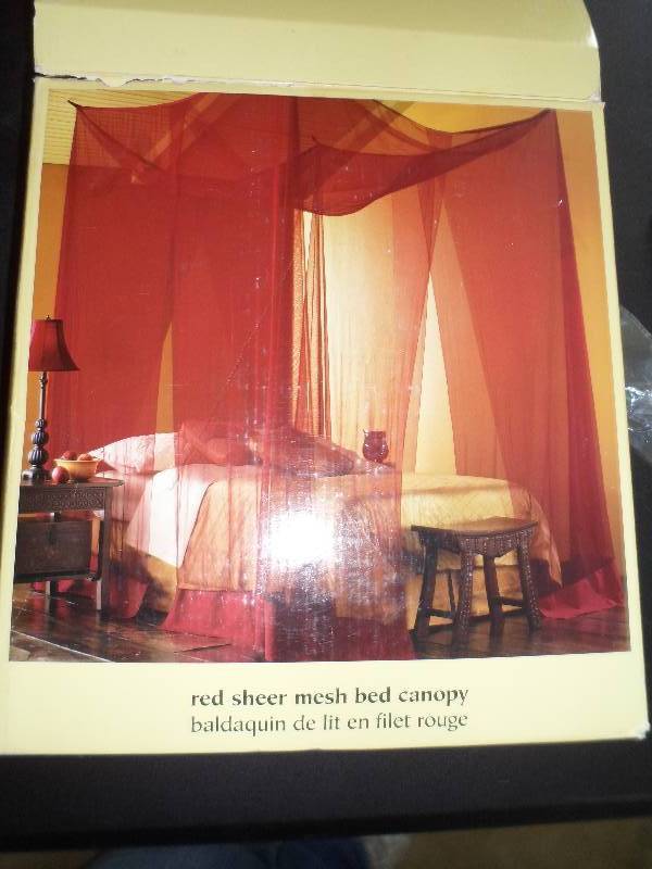 lot 36 image: Red Sheer Mesh Bed Canopy form Pier One