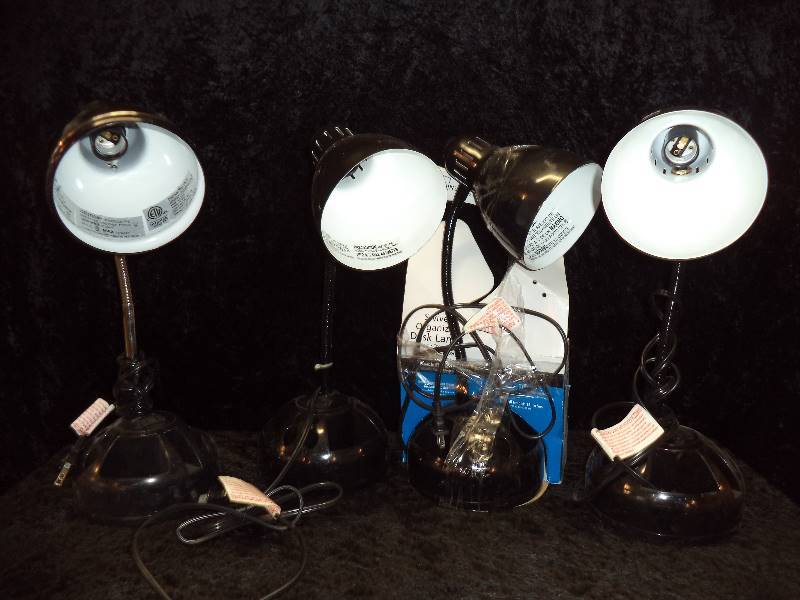 Lot - 5 Swivel Organizer Desk Lamps