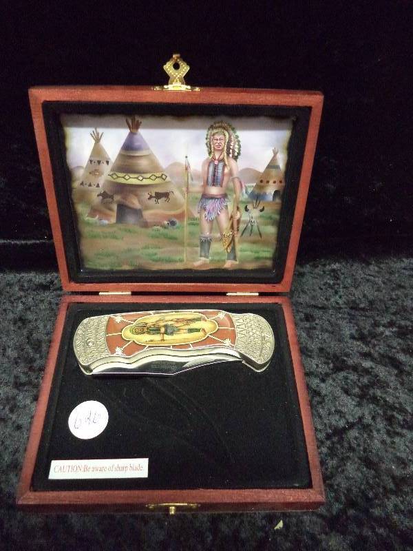 Pocket Knife Native American Theme