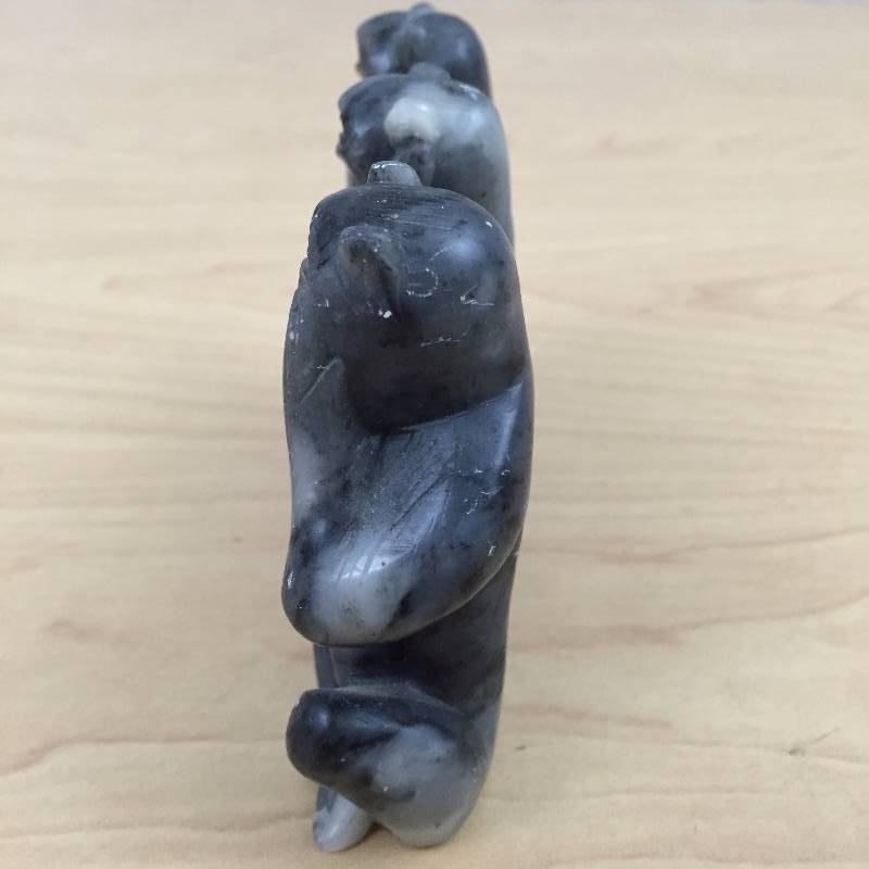 lot 55 image: Retro Vintage Mid Century Modern Speak No Evil, Hear No Evil, See No Evil Carved Onyx or Marble Monkeys