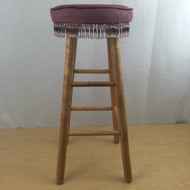 lot 68 image: Bedazzled & Bejeweled Stool - Lovely Beading and Sparkles All Over - Custom Made For Divas & Queens or Even Little Princesses