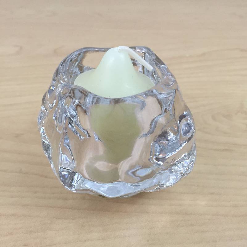 lot 64 image: Kosta Boda Small Art Glass Heavy Crystal Snowball Tealite Holder