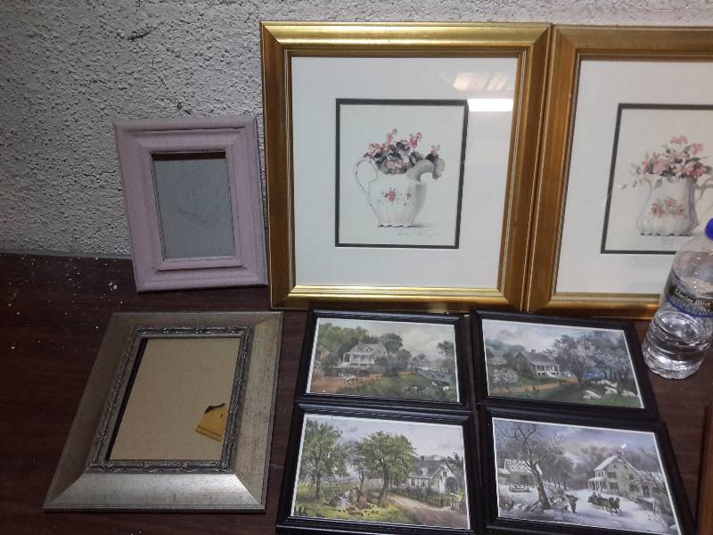 Misc. Pictures as shown.. 4 small Currier and Ives pictures