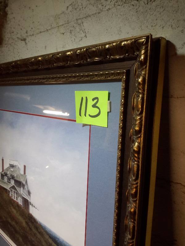 Beach house pictures with BEAUTIFUL Frame..  Approx 40 x 30