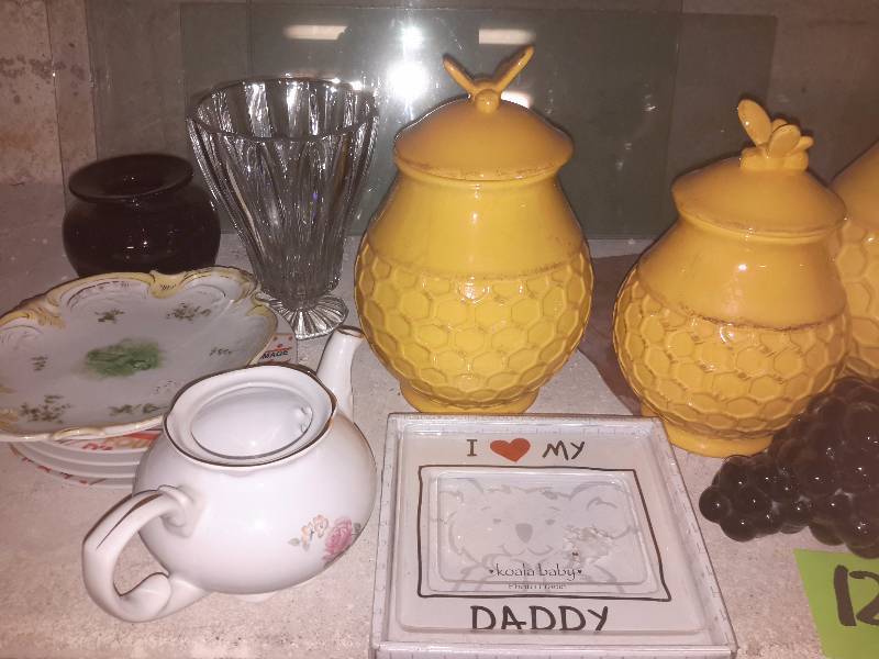 Misc. Glassware as pictured.  Look at closeups..