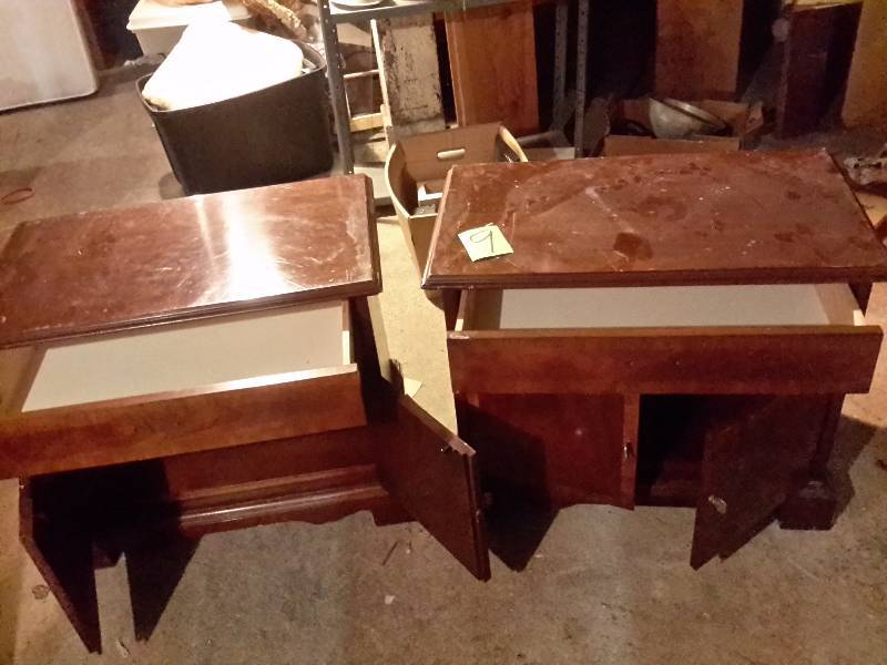 2 matching Side Tables with cabinets and drawer