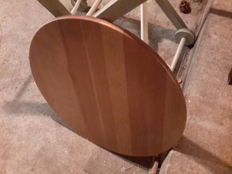 Misc. Furniture items.. Black lacquer Shelf Basket rack, 24in Round table top, White wall shelfcabinet