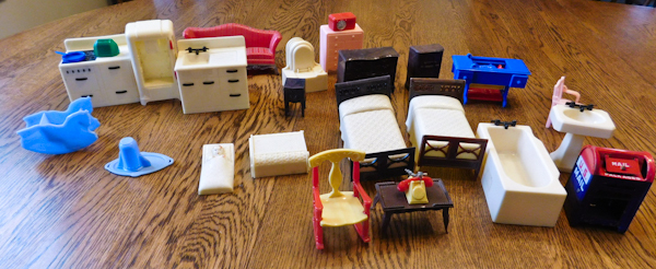 several dollhouse furniture fixtures and more please see photos