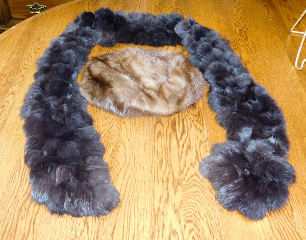 Vincent  Bill New York vintage 1960s  fur hat and 100% Rabbit fur collar