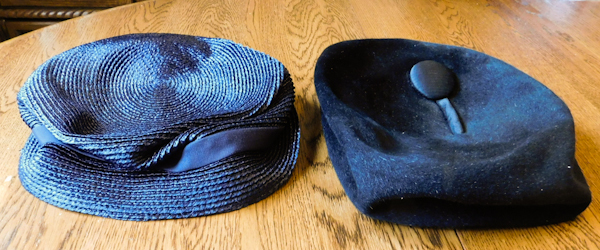 two vintage hats Norman Durang original Ruby New York Daytons French room