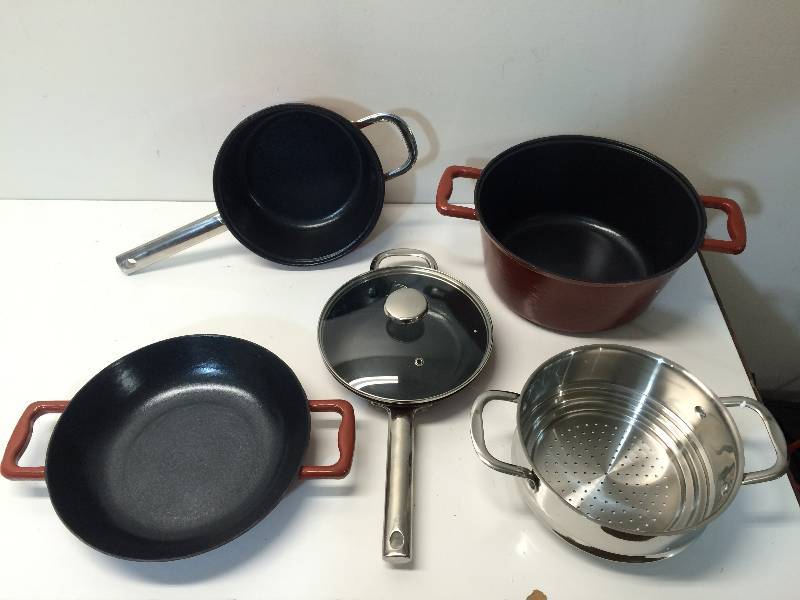 Cast Iron 6 Piece Multi-pot Set wGrill Pan
