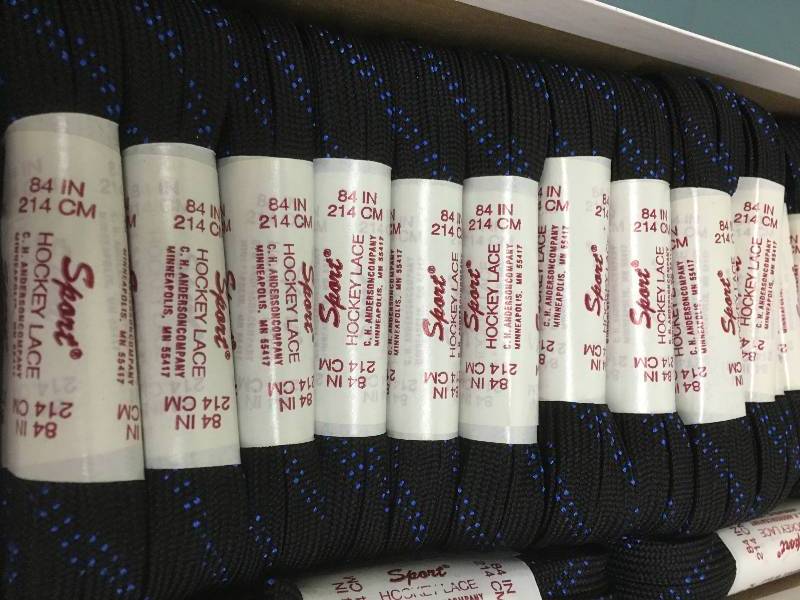 lot 28 image: 36 pairs of hockey skate laces retail $8 per pair