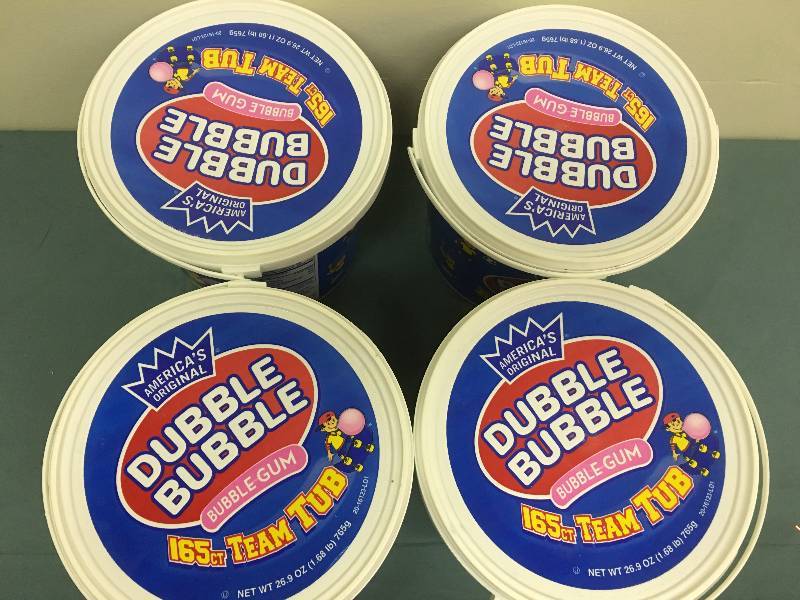 lot 47 image: 4 large tubs of bubble gum