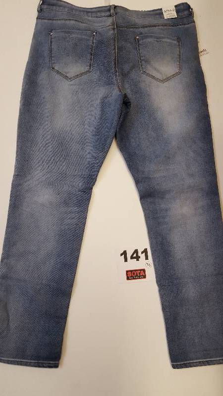 BUFFALO DAVID BUTTON MID-RISE PANT L BLUE  1232