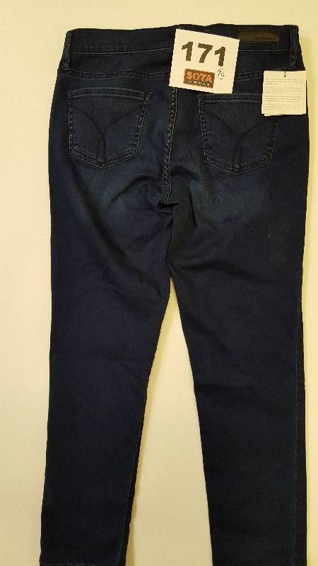 WOMENS CALVIN DLEIN JEANS POWER STRETCH ULTIMATE SKINNY  BLUE  12X30