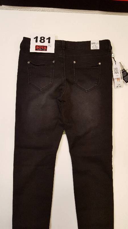 WOMENS BUFFALO DAVID MID-RISE JEANS SLIM BOYFRIEND BLACK 6X28