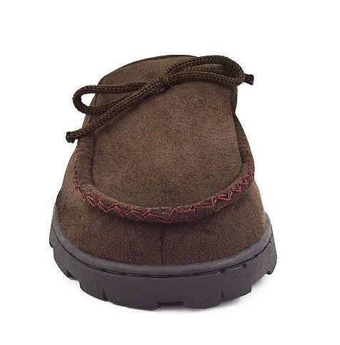 lot 17 image: Muk Luks Mens Polysuede Moccasin Slipper M (10-11)