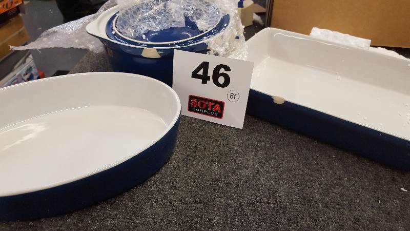 lot 46 image: 4pc Ceramic Ovenware Set-Blue