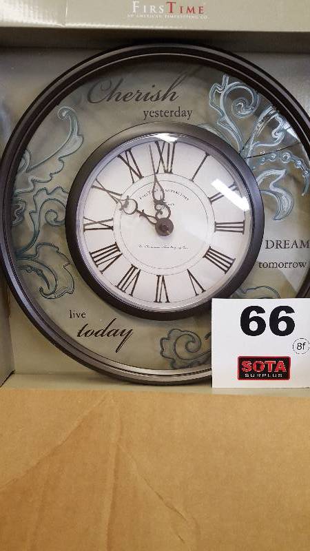 lot 66 image: Cherish Wall Clock Bronze