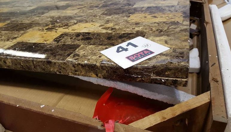 lot 183 image: Coaster Marble-Like Veneer Dining Table