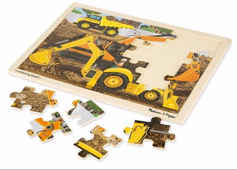 lot 206 image: Melissa & Doug 24-Piece Construction Jigsaw Puzzle