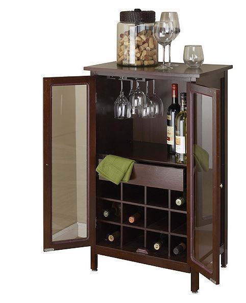 lot 218 image: alcove Wine & Liquor Cabinet in Dark Walnut