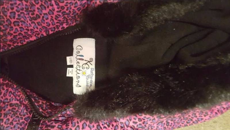 lot 201 image: KC Big Girls Leopard hooded Parka in Fuchsia S (7-8)