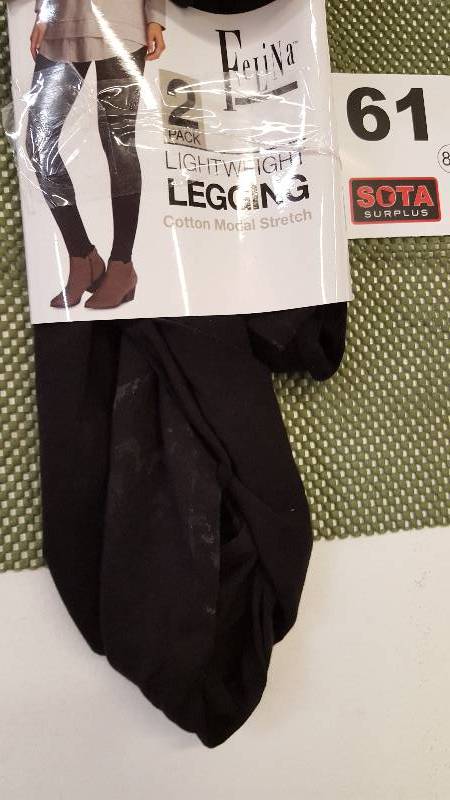 lot 61 image: FELINA LEGGING 2PK BLACK   MED