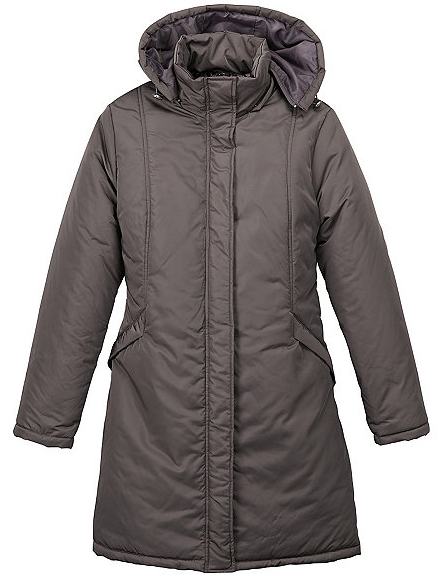 Excelled Misses� Long 3-in-1 Quilted Coat - Graphite Color - Medium