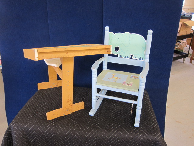 Child Sized Rocker and Desk