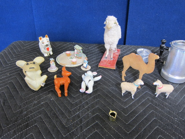 Toy Coffee Pot, Pans, Animal Figures