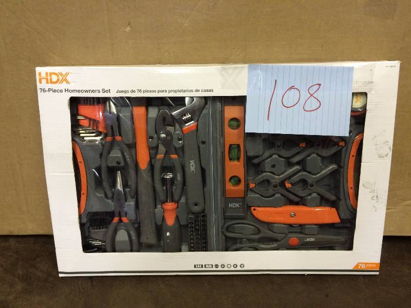 HDX 76 PC Homeowners Tool Set New