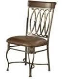 Hillsdale Montello Dining Chair with Brown Faux Leather & Old Steel - Set of 2