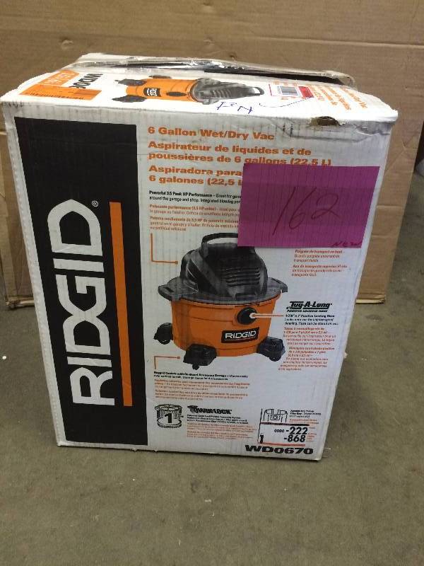 Ridgid WD0670 WetDry Vav 6 Gal New