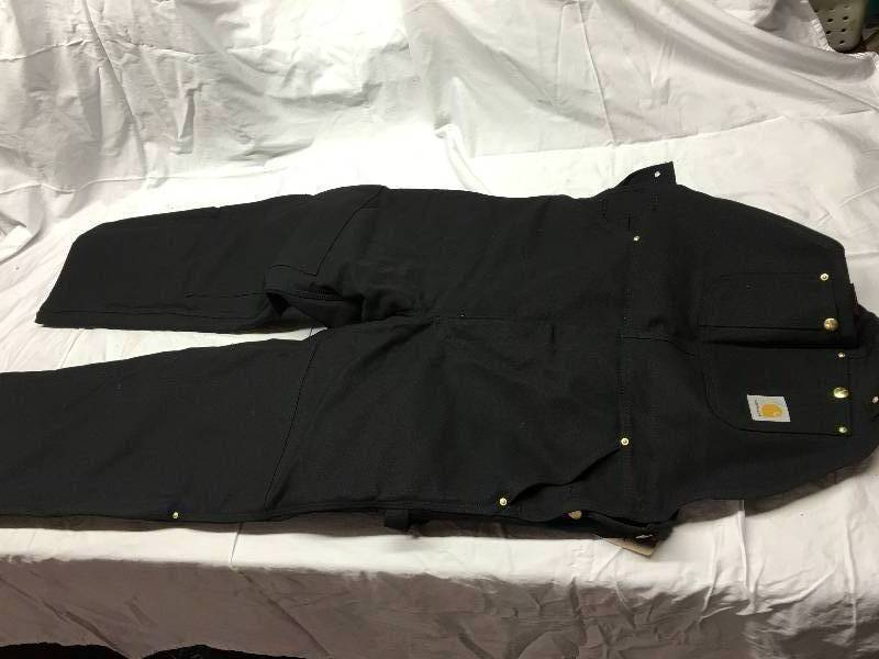 Carhartt Mens Insulated Bib Overall - Black 40x32 Retail $120