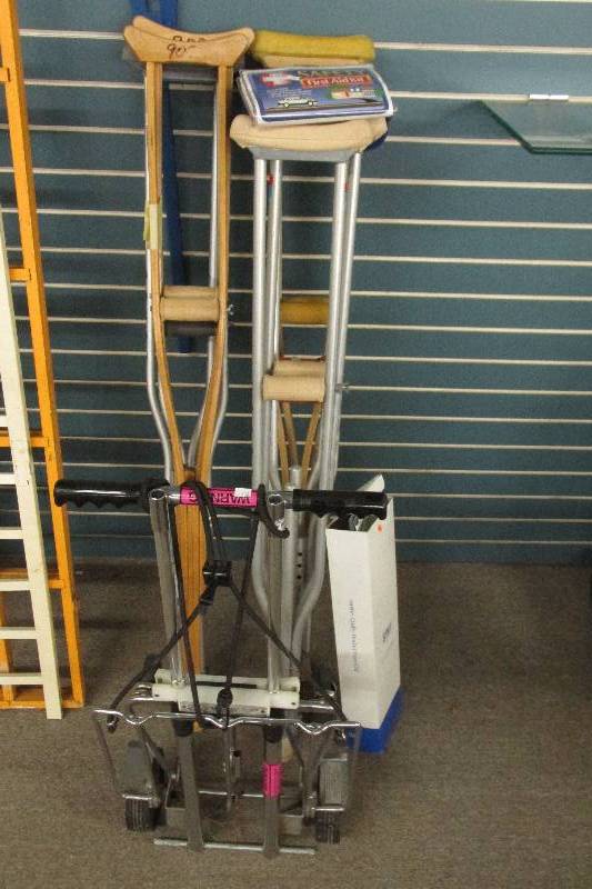 Cruches and moving cart with first ...