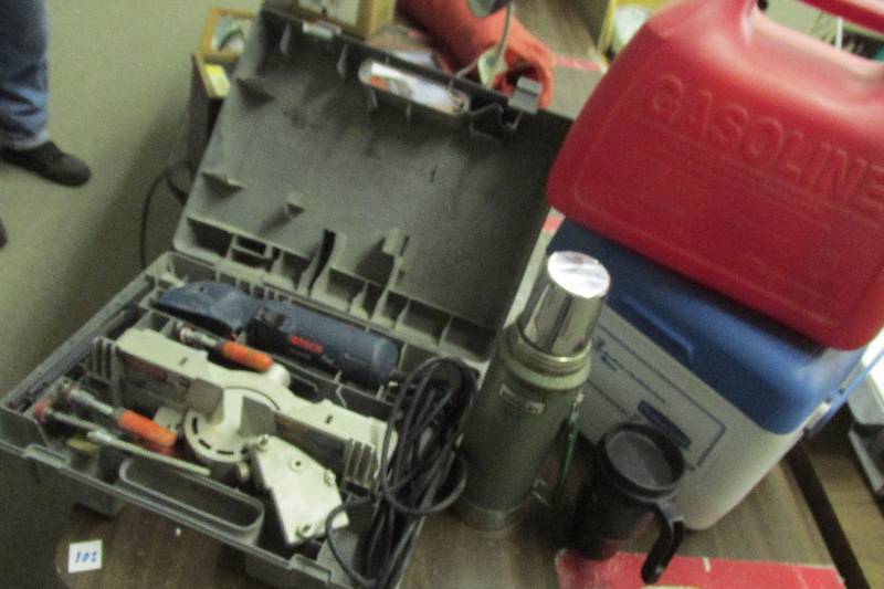 Coolers, gas can, Thermos, Bosch FS...