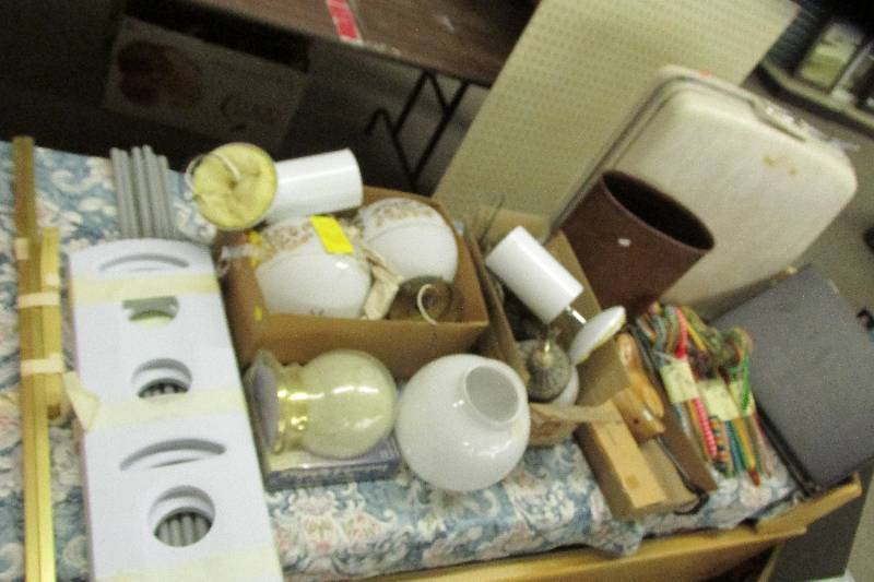 Vintage lights and glass shades, ha...