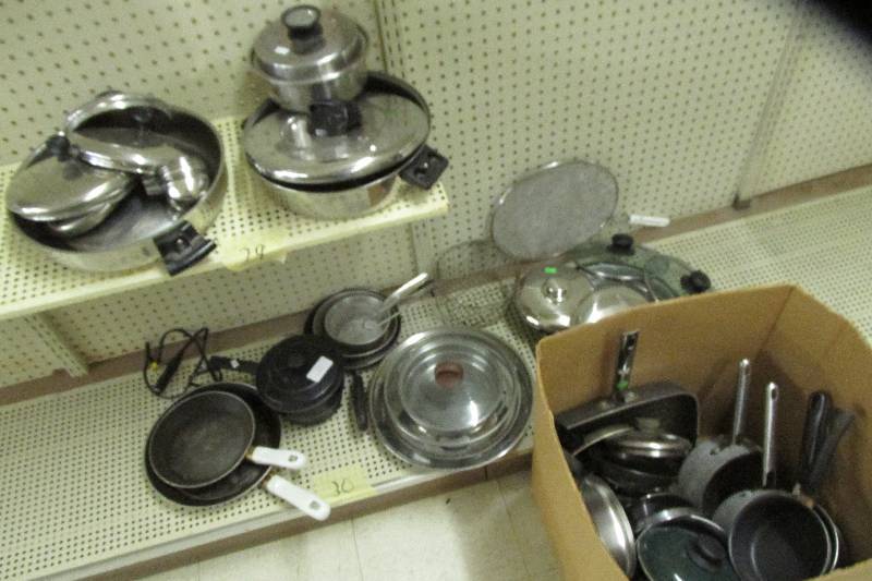 Lot of nice pots and pans, some gre...