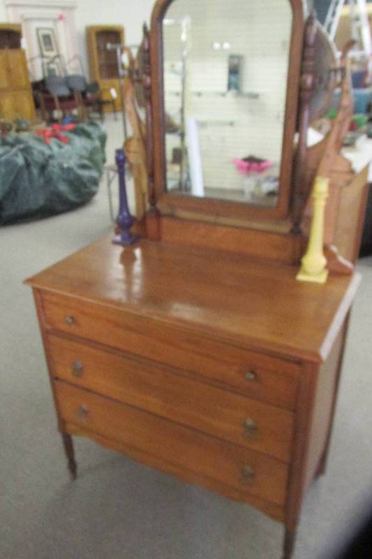 Nice dresser with mirrored top...