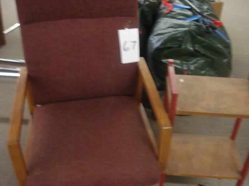 Burgundy chair and stand...